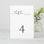 BLAIRミニマモダンリスト結婚のテーブル番号カード 招待状 (スタンド正面)