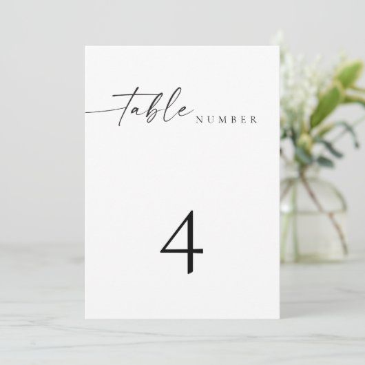 BLAIRミニマモダンリスト結婚のテーブル番号カード 招待状 (スタンド正面)