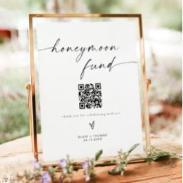 BLAIRミニマリストBoho Honeymoon Fund結婚のサイン ポスター