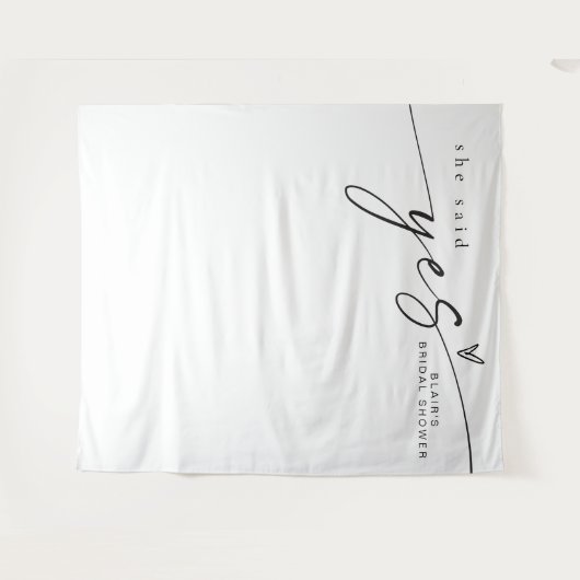 BLAIRミニマリストBoho SheはYesブライダルシャワー タペストリー (正面(横))