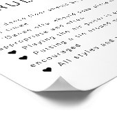 BLAIRミニマル結婚リストのダンスフロア規則のサイン ポスター (角)