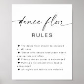 BLAIRミニマル結婚リストのダンスフロア規則のサイン ポスター (正面)