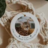 BLAIR モダン1stクリスマスキャットまたはペット写真 セラミックオーナメント