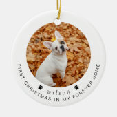 BLAIR モダン1stクリスマスドッグまたはペットの写真 セラミックオーナメント (正面)