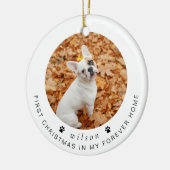 BLAIR モダン1stクリスマスドッグまたはペットの写真 セラミックオーナメント (左)