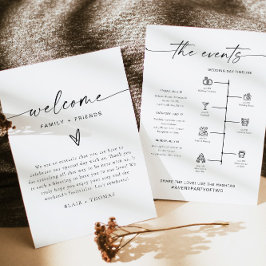 BLAIR モダン Welcome Letterミニマルタイムラインカード 招待状