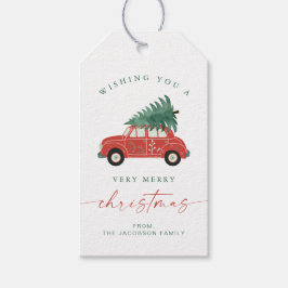 BLAIR Scandinavian Red Car Tree Christmas ギフトタグ