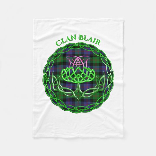 Blair Scottish Tartan Celtic Thistle フリースブランケット (正面)