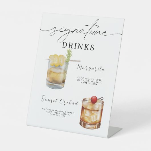 BLAIREのモダンシグニチャー結婚ドリンクのメニュー 台座サイン (正面)