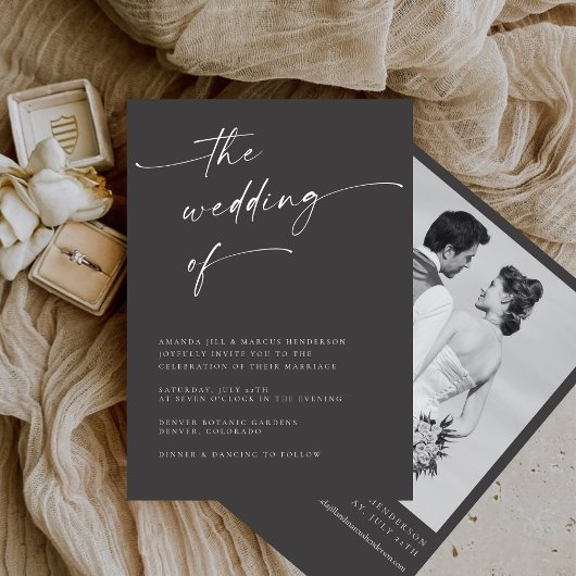 BLAIRE書モダン跡スクリプ結婚ト 招待状