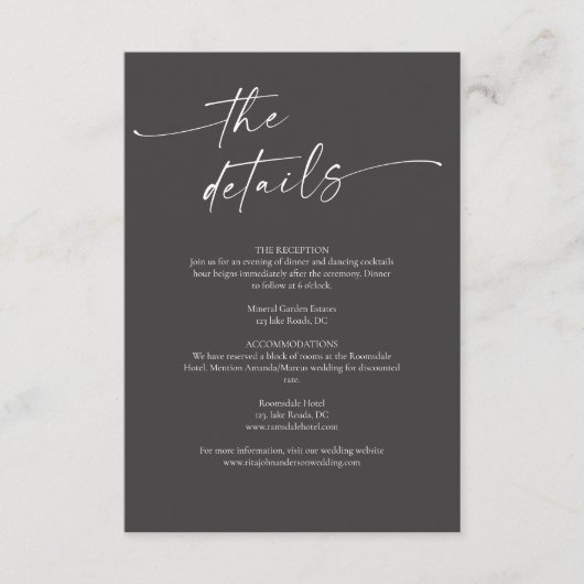 BLAIRE書モダン道台本の結婚詳細 エンクロージャーカード (正面)