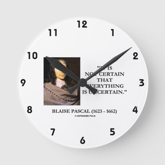 Blaiseパスカルすべてがはっきりしない ラウンド壁時計 (正面)