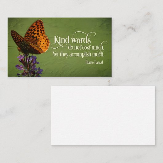 Blaise Pascal感動的引用文「やさしい言葉」 ノートカード (正面/裏面)