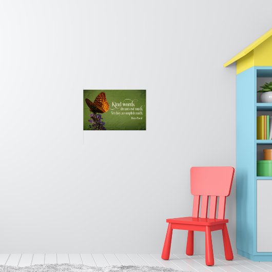 Blaise Pascal感動的引用文「やさしい言葉」 ポスター (子ども部屋1)