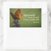 Blaise Pascal感動的引用文「やさしい言葉」 長方形シール (バッグ)