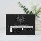Blak Gothic Halloween Wedding RSVP Card (スタンド正面)