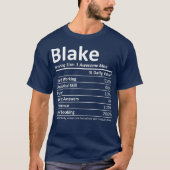 BLAKE栄養おもしろい誕生日パーソナライズされた名 Tシャツ (正面)