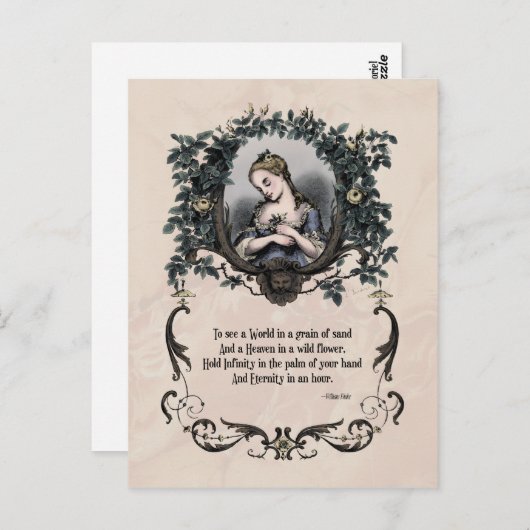 Blake 「世界を見る」はがききビクトリアン葉 ポストカード (正面/裏面)