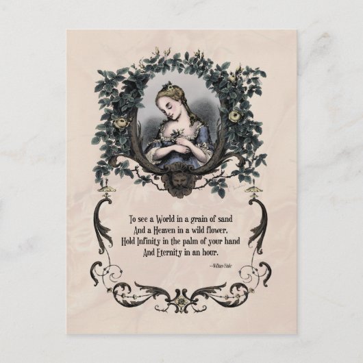 Blake 「世界を見る」はがききビクトリアン葉 ポストカード (正面)