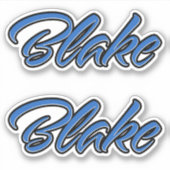 Blake Name blue Aufkleber Sticker Stickerset シール (正面)