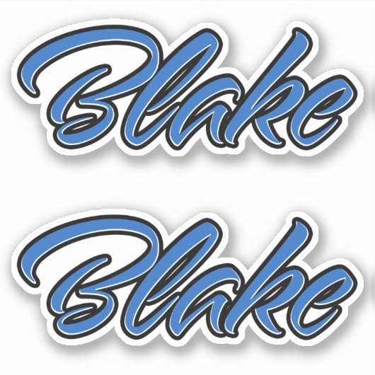 Blake Name blue Aufkleber Sticker Stickerset シール (正面)