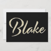 Blake Name white gold Handwriting Karte カード (正面)