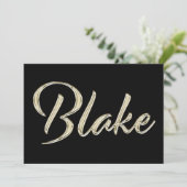 Blake Name white gold Handwriting Karte カード (スタンド正面)