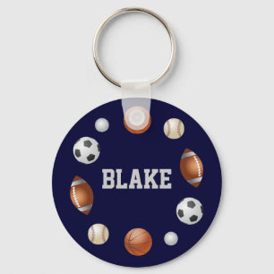 Blake World of Sports Name Keychain - Navy Blue キーホルダー