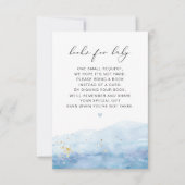 BLAKELYほこりっぽいブルーウォーターカラーブックベビーカード 招待状 (正面)