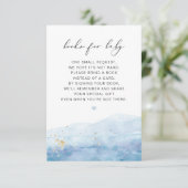 BLAKELYほこりっぽいブルーウォーターカラーブックベビーカード 招待状 (スタンド正面)