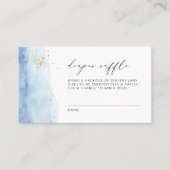 BLAKELYほこりっぽいブルーウォーター色おむつラッフルチケット プレイスカード (正面)