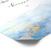 BLAKELYほこりっぽいブルーウォーター色金ゴールドミモザバー ポスター (角)