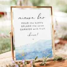 BLAKELYほこりっぽいブルーウォーター色金ゴールドミモザバー