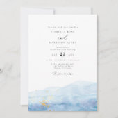 BLAKELYスカイブルーウォーターカラートロピカルズ結婚ズ 招待状 (正面)