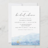 BLAKELY海ブルーウォーター色金ゴールドブライダルシャワー 招待状 (正面)