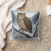 Blakiston’s Fish Owl in Winter Forest –  クッション (ブランケット)