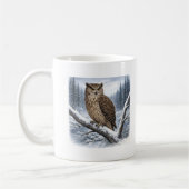 Blakiston’s Fish Owl in Winter Forest –  コーヒーマグカップ (左)
