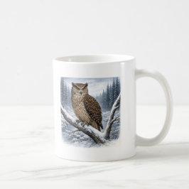 Blakiston’s Fish Owl in Winter Forest –  コーヒーマグカップ