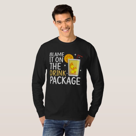 Blame It On The Drink Package  Cruise Vacation Cru Tシャツ (正面フル)
