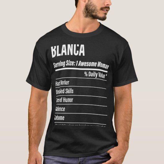 Blanca 栄養成分表示 1回分 カロリー tシャツ (正面)