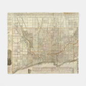 Blanchardのシカゴのガイドの地図 フリースブランケット (正面(横))