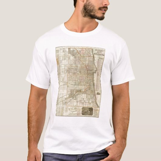 Blanchardのシカゴのガイドの地図 Tシャツ (正面)