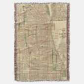 Blanchardのシカゴの地図 スローブランケット (正面縦)