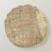 Blanchardのシカゴの地図 ラウンドクッション (裏面)
