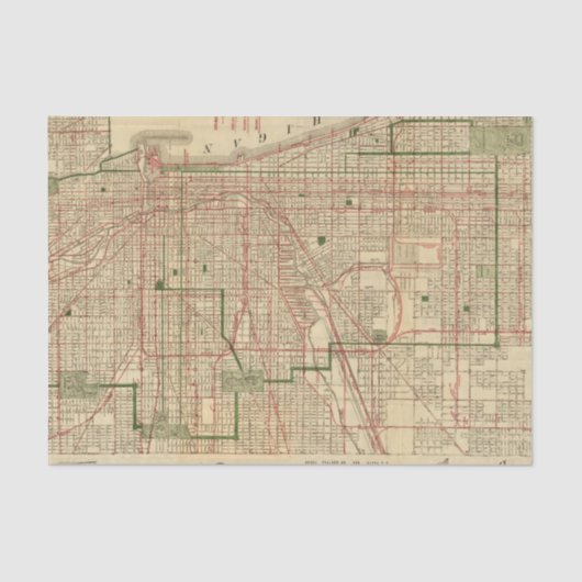Blanchardのシカゴの地図 薄葉紙 (正面)