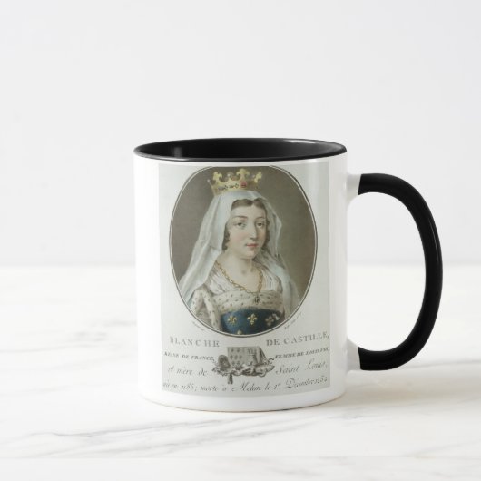 Blanche de Castilleの(1185-1252年の) engravのポートレート マグカップ (右)