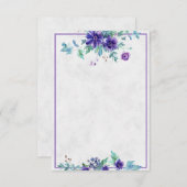 _blank予算 パープル 水彩 花 モダン ウェディング 招待状_ 招待状 (正面/裏面)