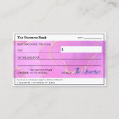 Blank Abundance Check Feminine Law of Attraction 名刺 (正面)