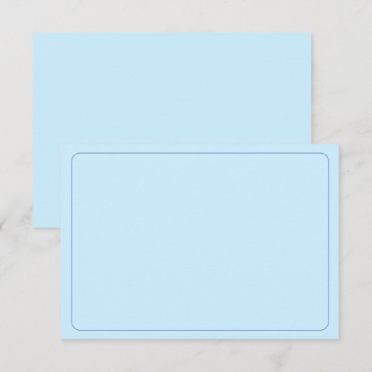 Blank All Occasion Blue Border ノートカード (正面/裏面)