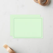 Blank All Occasion Green Bordered ノートカード (正面/裏面インサイチュ)